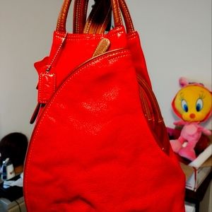 Vintage ladies Clark's Red Sling Purse